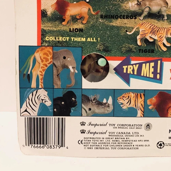 Vtg 1993 Imperial Wild Animal Giraffe Wind Up Action Toy - Picture 10 of 14